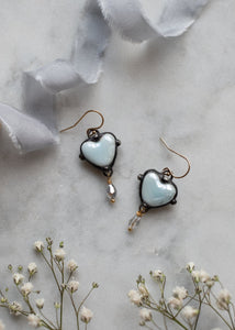 Sky Blue Ceramic Heart Earrings by Atelier 363, photo b