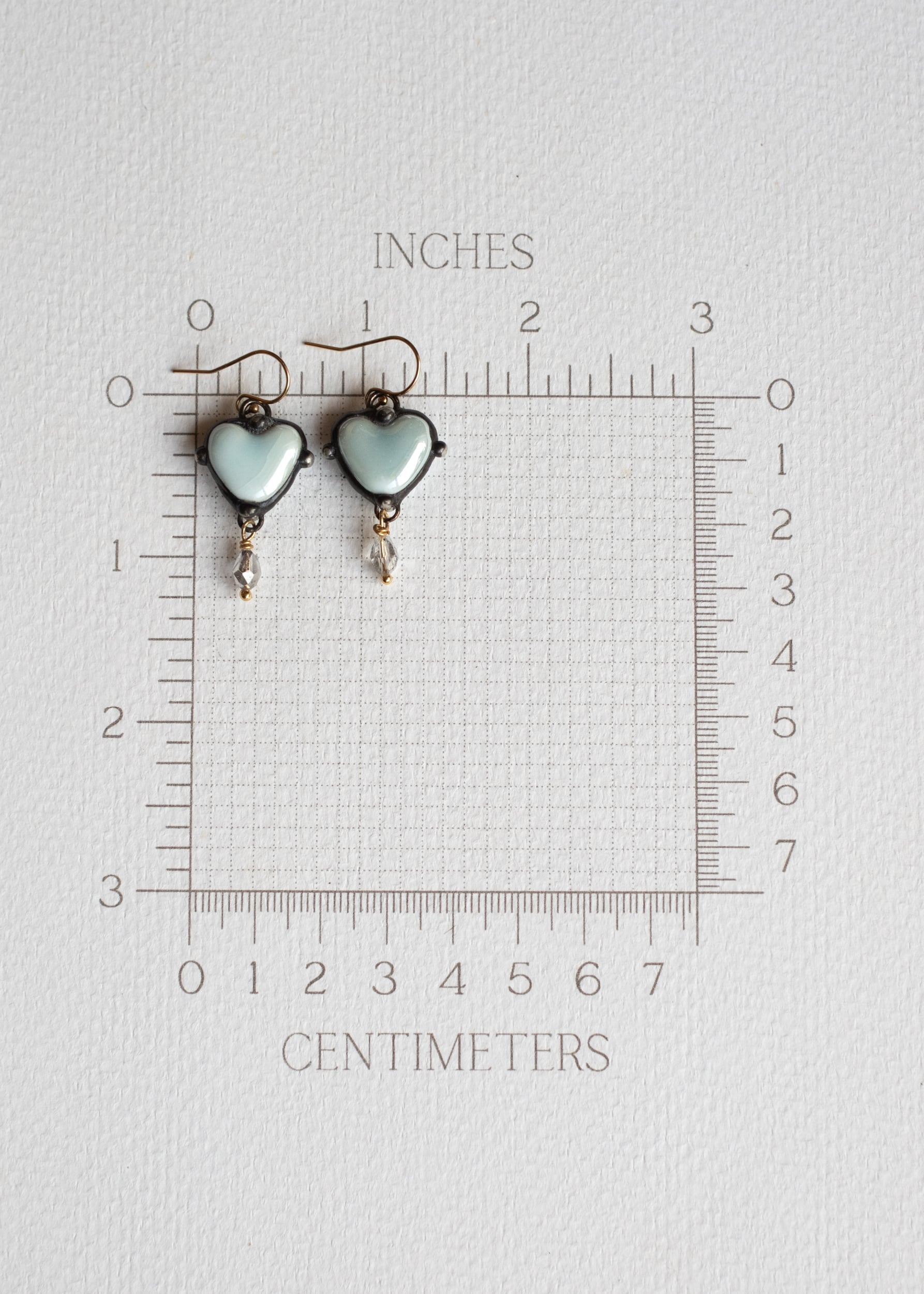 Sky Blue Ceramic Heart Earrings by Atelier 363, photo e