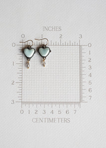 Sky Blue Ceramic Heart Earrings by Atelier 363, photo e