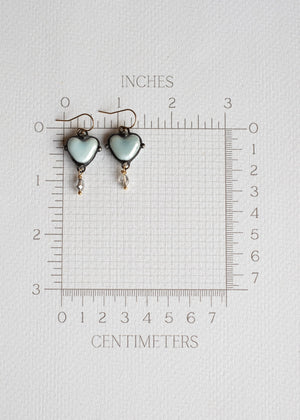 Sky Blue Ceramic Heart Earrings by Atelier 363, photo e