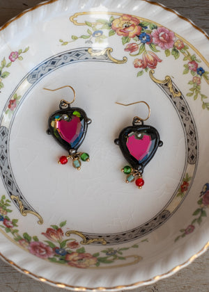 Iridescent Crystal Heart Earrings by Atelier 363, photo a