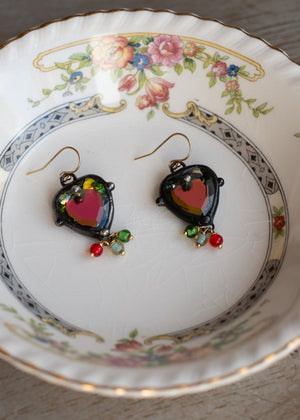 Iridescent Crystal Heart Earrings by Atelier 363, photo b