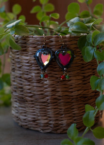 Iridescent Crystal Heart Earrings by Atelier 363, photo c