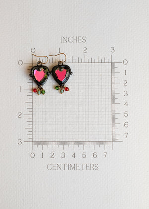Iridescent Crystal Heart Earrings by Atelier 363, photo d