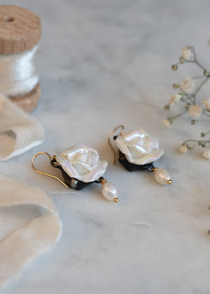 Ceramic Rose and Pearl Earrings by Atelier 363, photo f