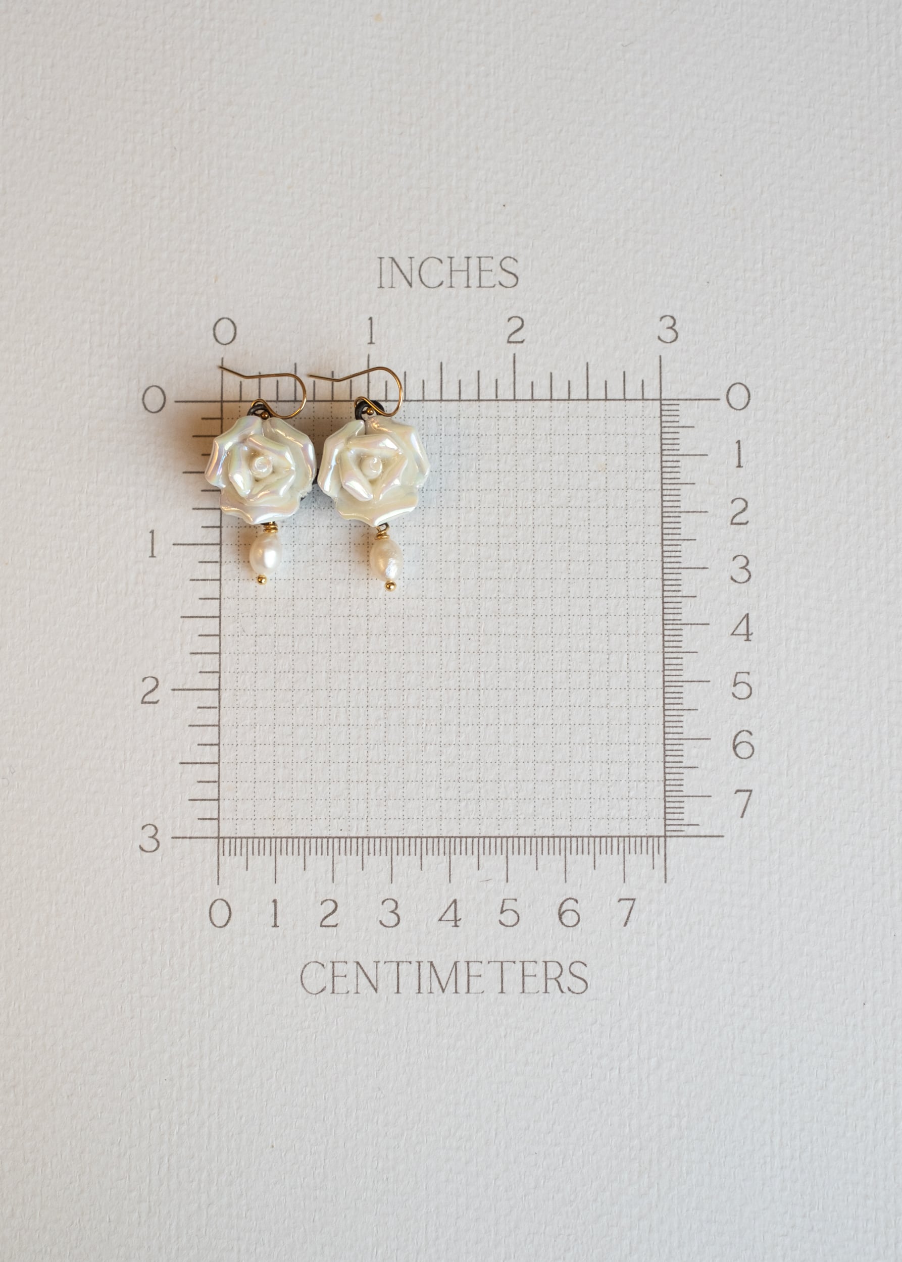 Ceramic Rose and Pearl Earrings by Atelier 363, photo g