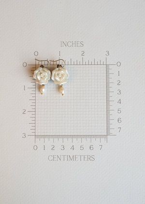 Ceramic Rose and Pearl Earrings by Atelier 363, photo g