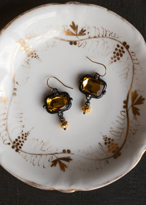 Golden Amber Crystal Earrings by Atelier 363, photo b