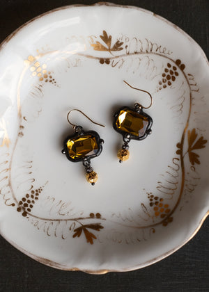 Golden Amber Crystal Earrings by Atelier 363, photo b