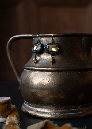 Golden Amber Crystal Earrings by Atelier 363, photo c
