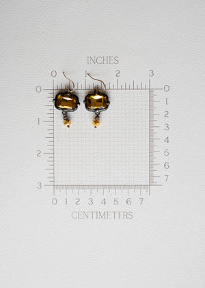 Golden Amber Crystal Earrings by Atelier 363, photo d