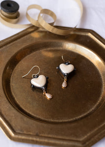Cream Ceramic Heart Earrings by Atelier 363, photo b