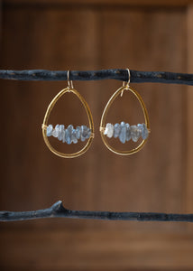 Labradorite Teardrop Hoop Earrings by Atelier 363, photo d