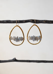 Labradorite Teardrop Hoop Earrings by Atelier 363, photo e