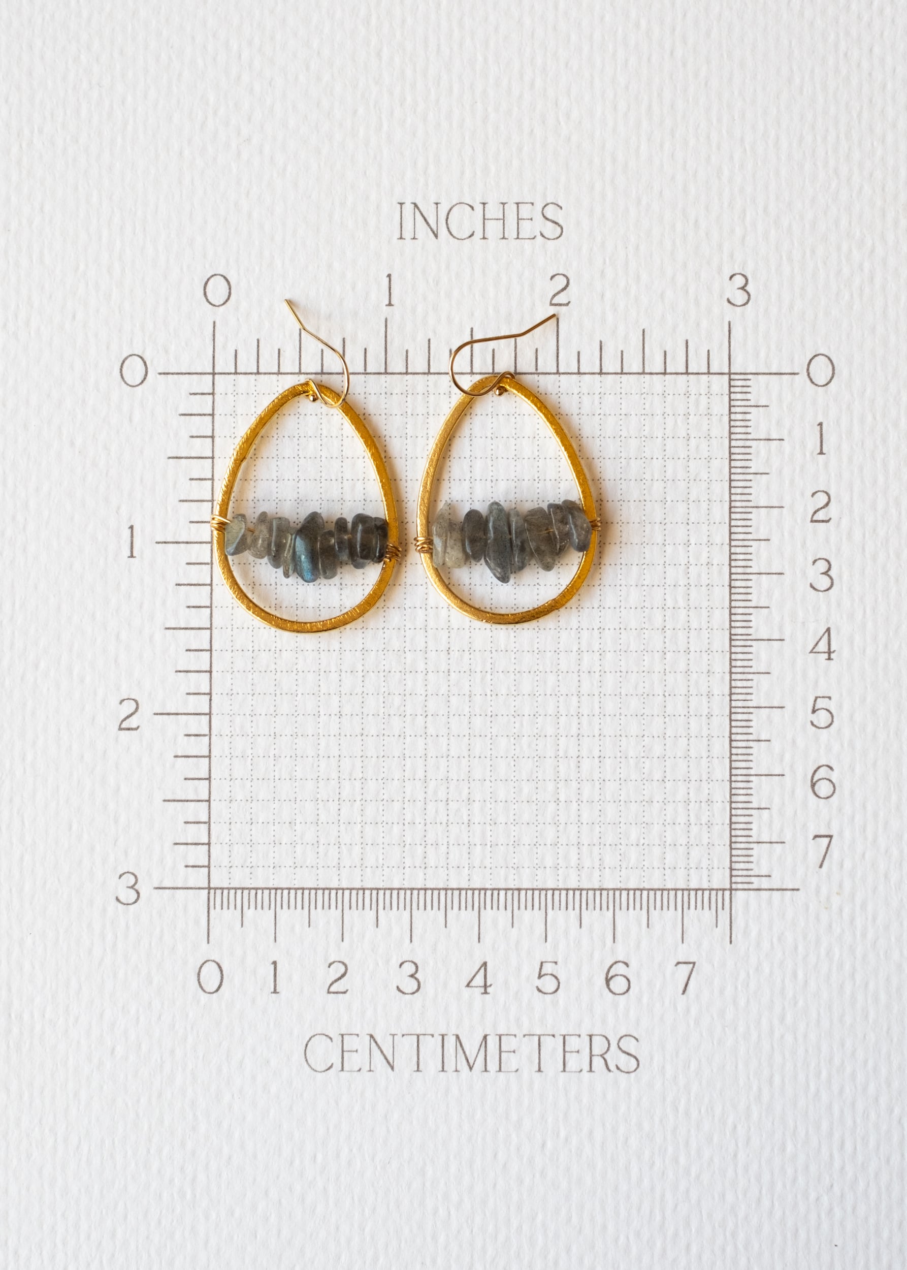 Labradorite Teardrop Hoop Earrings by Atelier 363, photo f