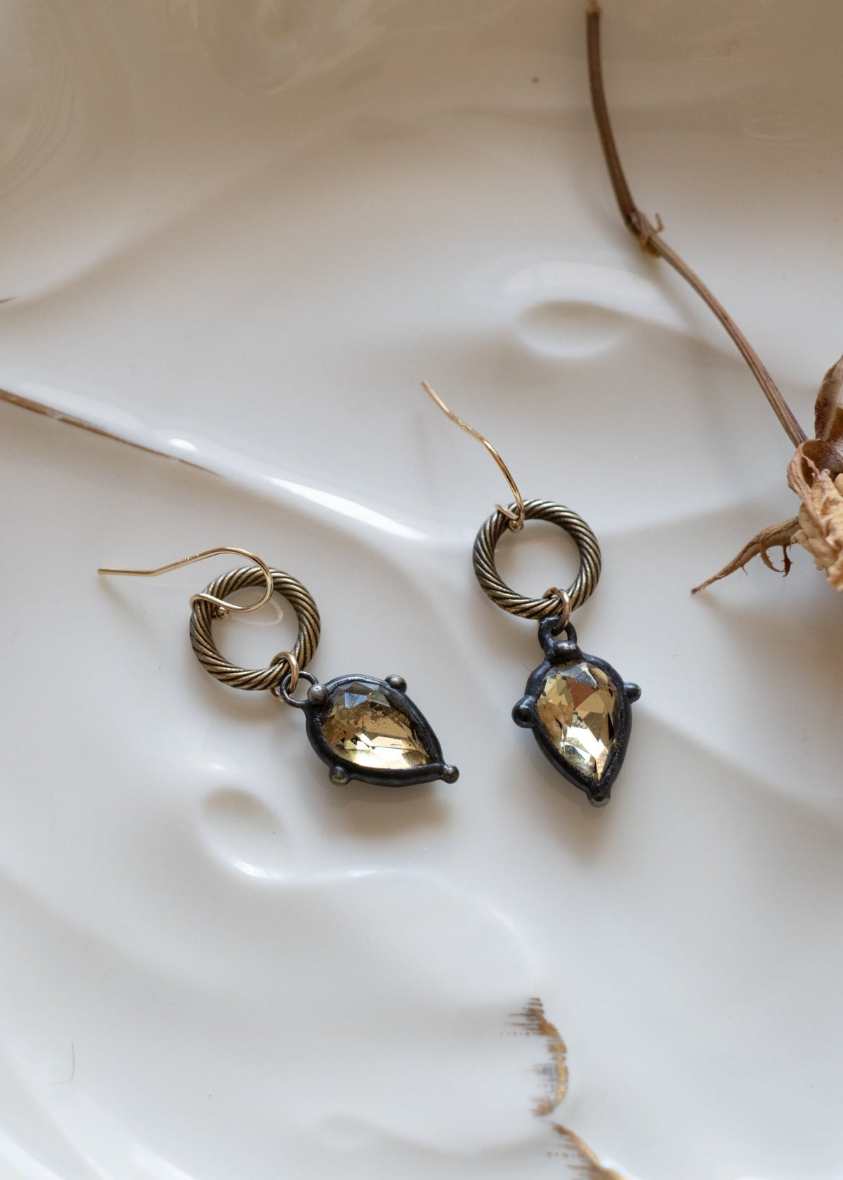 Lemon Crystal Drop Earrings by Atelier 363, photo a
