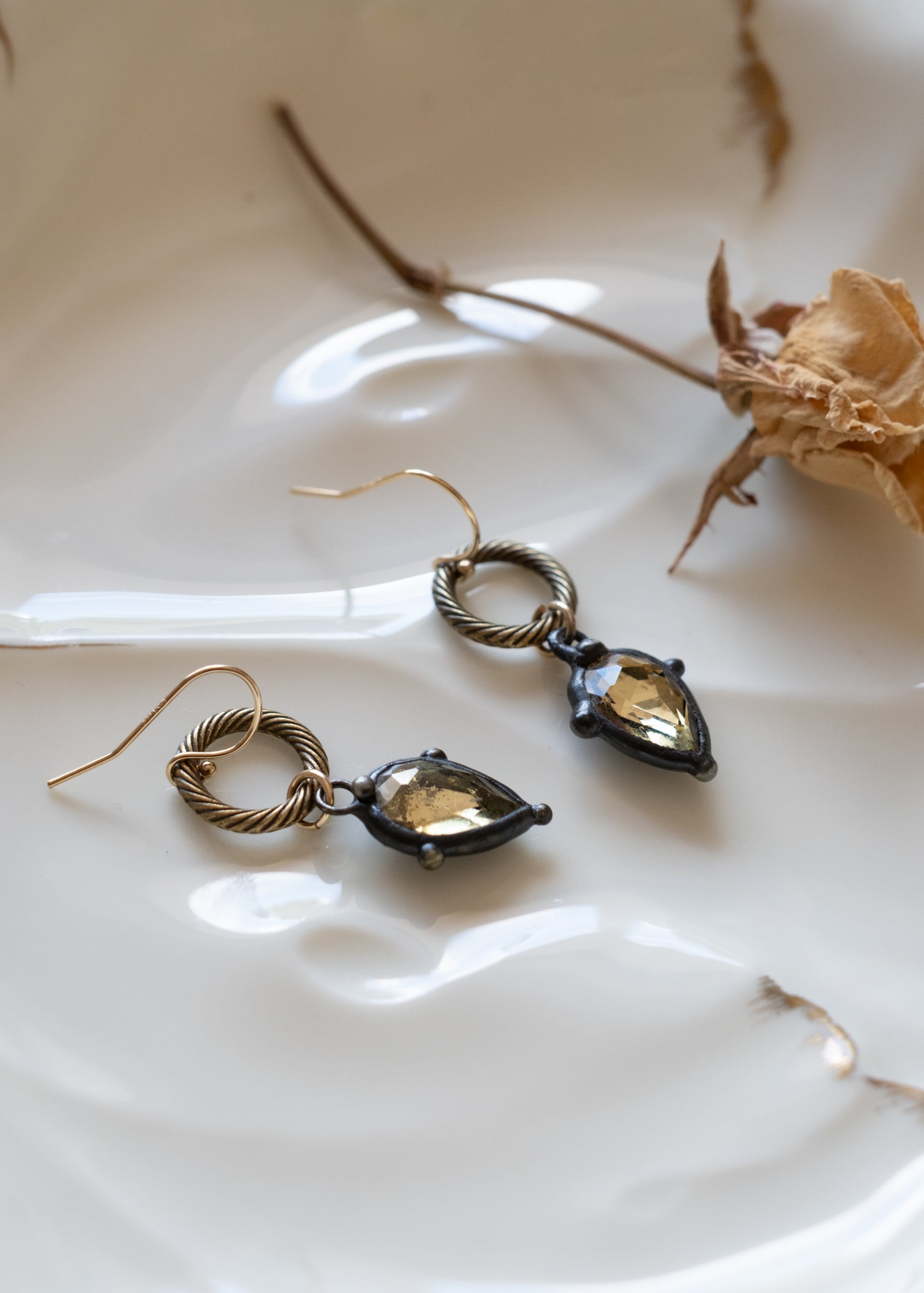 Lemon Crystal Drop Earrings by Atelier 363, photo b