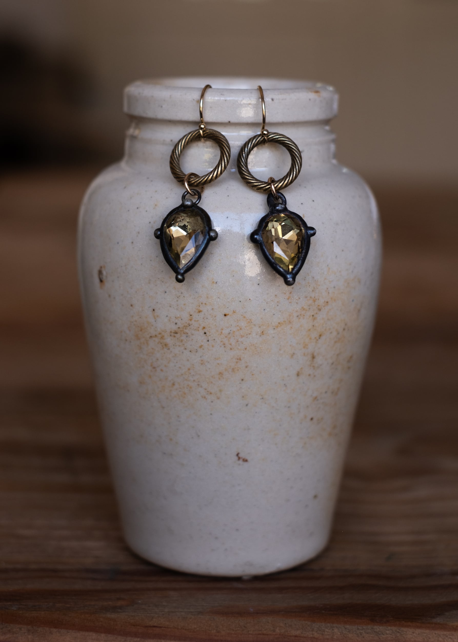 Lemon Crystal Drop Earrings by Atelier 363, photo d