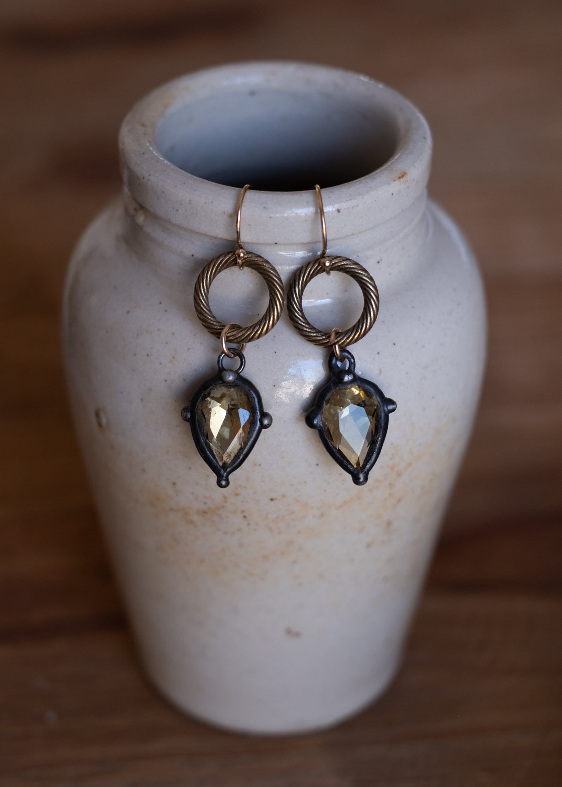 Lemon Crystal Drop Earrings by Atelier 363, photo c