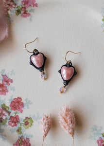Blush Pink Ceramic Heart Earrings by Atelier 363, photo a