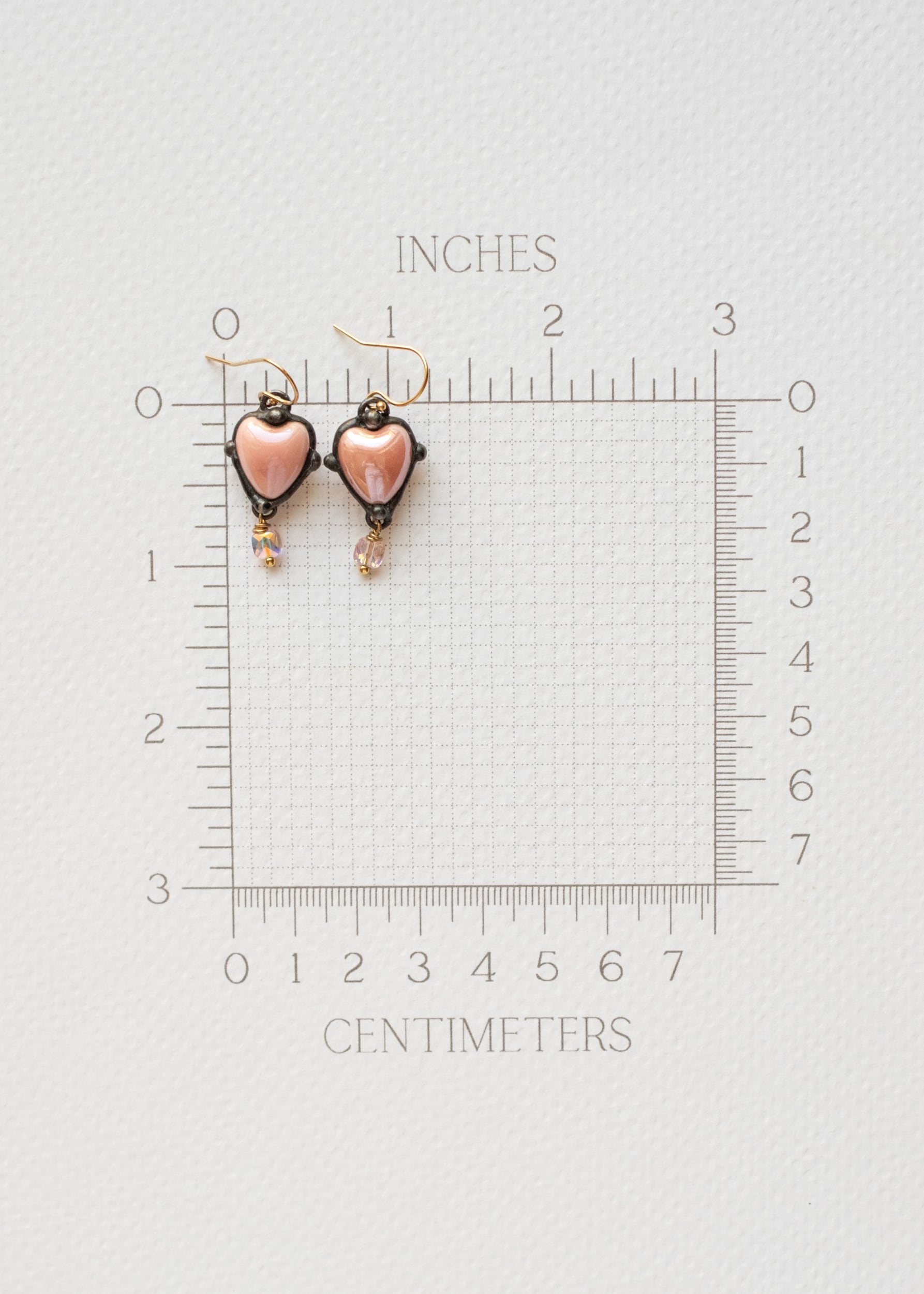 Blush Pink Ceramic Heart Earrings by Atelier 363, photo e