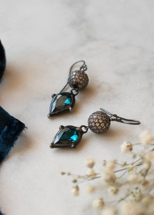 Teal Crystal Drop Earrings by Atelier 363, photo b