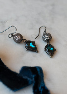 Teal Crystal Drop Earrings by Atelier 363, photo c