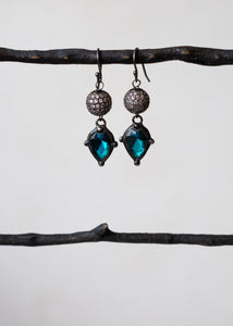 Teal Crystal Drop Earrings by Atelier 363, photo d