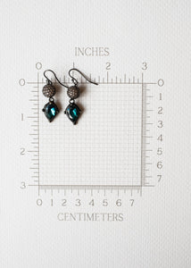 Teal Crystal Drop Earrings by Atelier 363, photo e