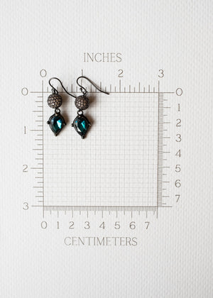 Teal Crystal Drop Earrings by Atelier 363, photo e