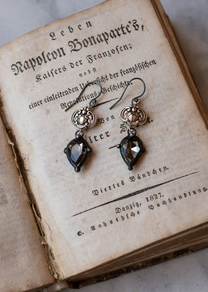 Graphite Crystal Drop Earrings by Atelier 363, photo a