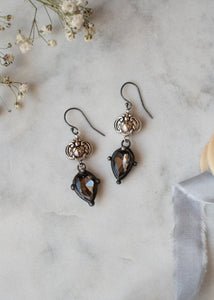 Graphite Crystal Drop Earrings by Atelier 363, photo c