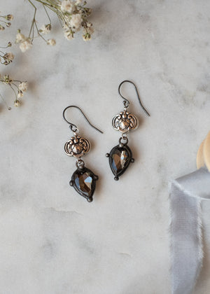Graphite Crystal Drop Earrings by Atelier 363, photo c