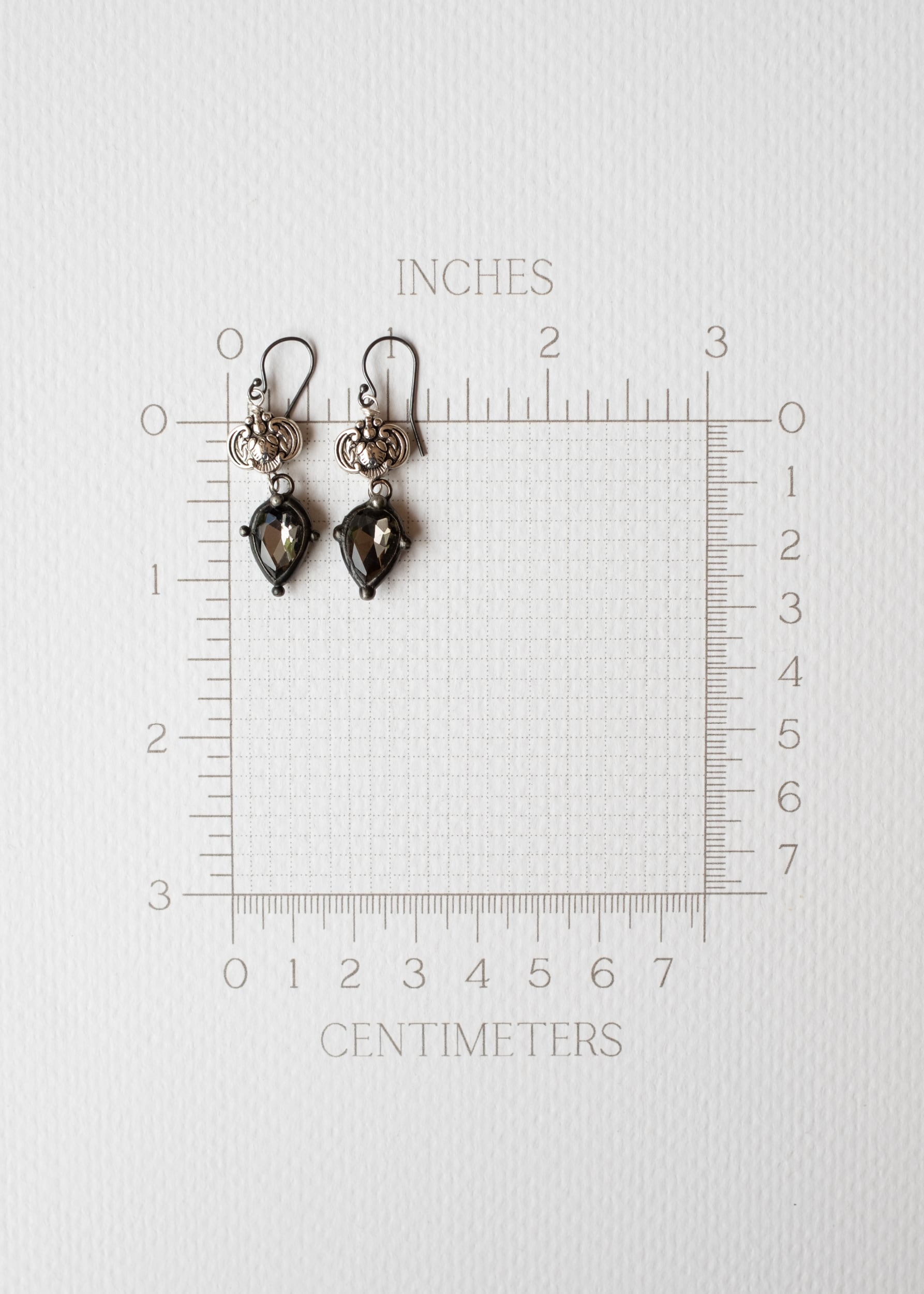 Graphite Crystal Drop Earrings by Atelier 363, photo e