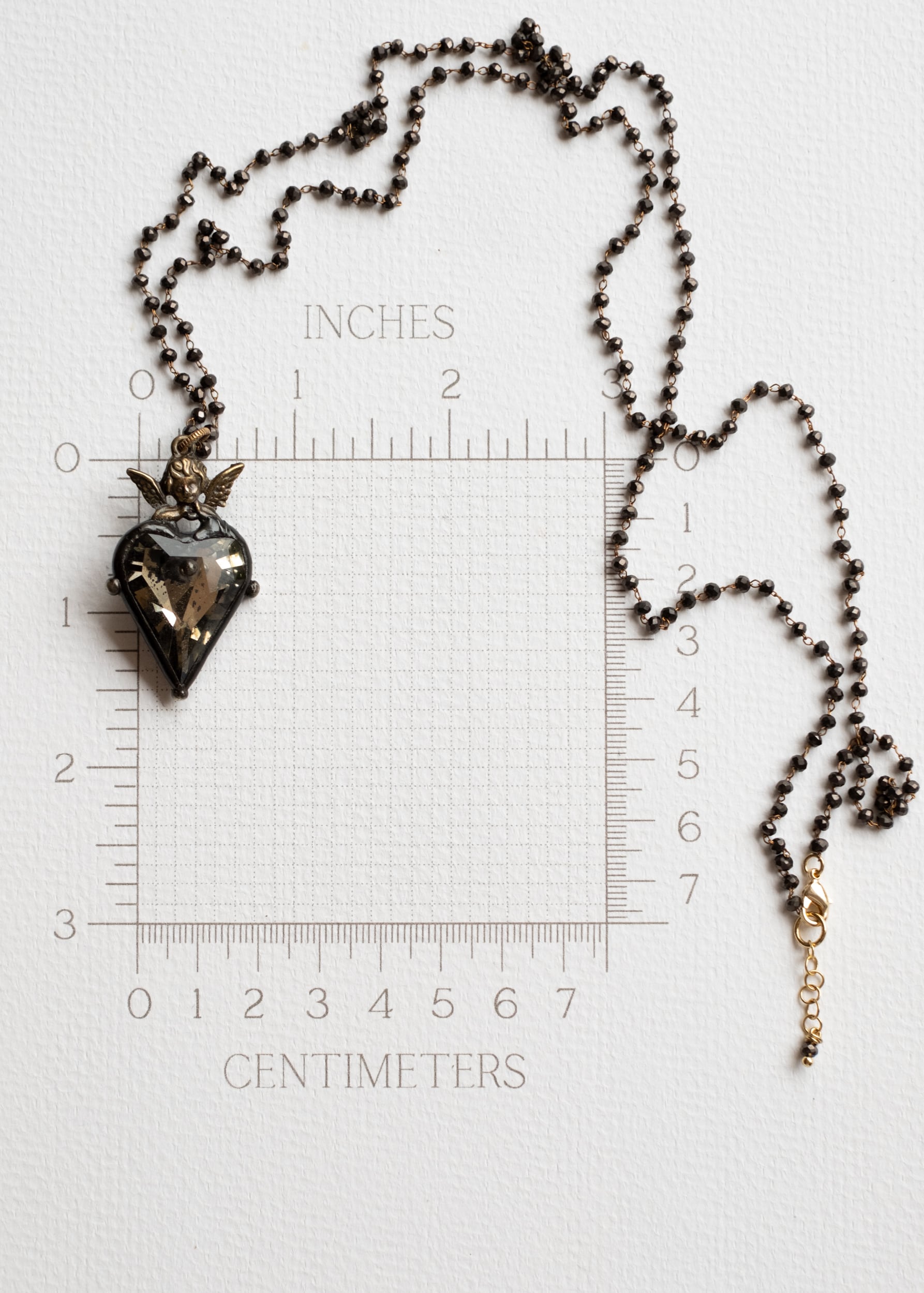 Vintage Angel Crystal Heart Necklace by Atelier 363, photo e