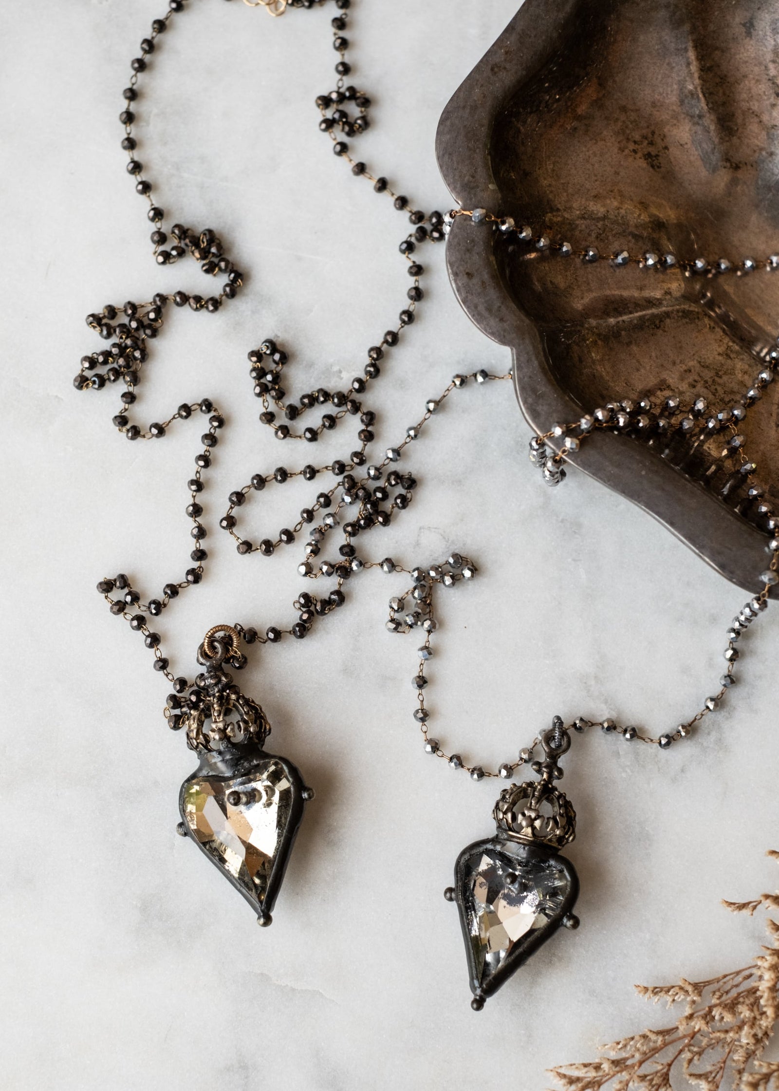 Regal Mirror Heart Necklace