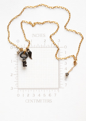 Celestial Key and Wing Necklace
