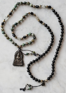 Vintage Buddha Amulet Meditation Mala Necklace by Atelier 363, photo c