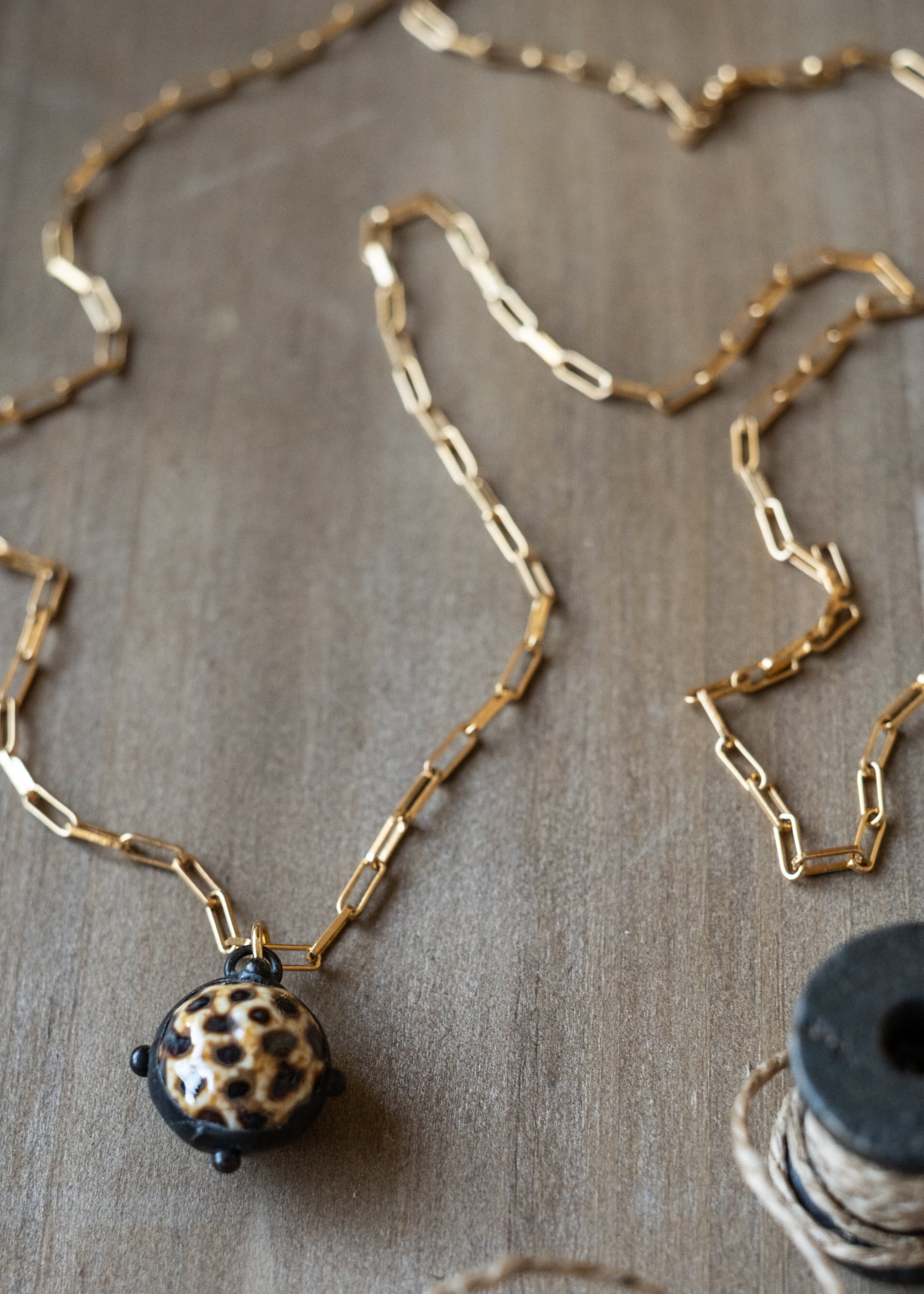 Speckled Sphere Pendant Necklace by Atelier 363, photo c