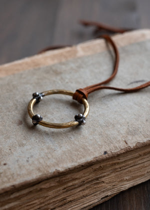 Circle of Light Leather Necklace by Atelier 363, photo c