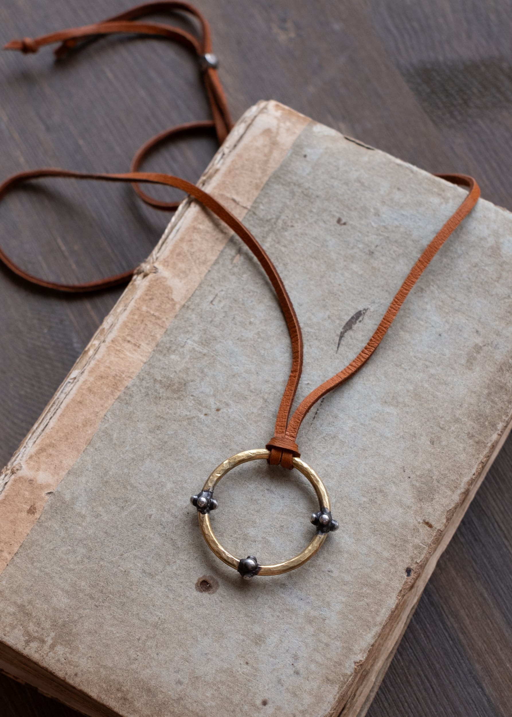 Circle of Light Leather Necklace by Atelier 363, photo a