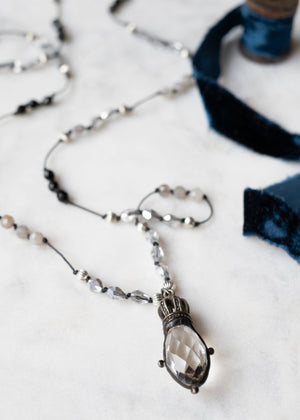 Crowned Teardrop Crystal Necklace by Atelier 363, photo c