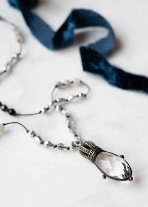 Crowned Teardrop Crystal Necklace by Atelier 363, photo b