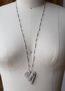 Silver Blossom Velvet Heart Necklace by Atelier 363, photo f