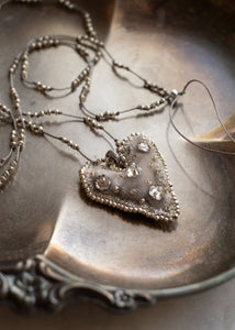 Silver Blossom Velvet Heart Necklace by Atelier 363, photo g
