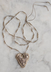 Silver Blossom Velvet Heart Necklace by Atelier 363, photo i