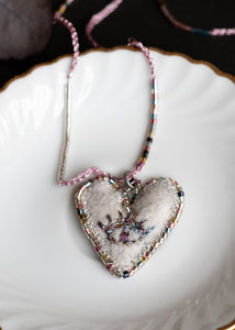 Rainbow Eye Felt Heart Necklace by Atelier 363, photo a