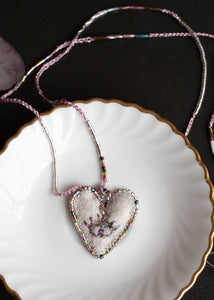 Rainbow Eye Felt Heart Necklace by Atelier 363, photo b