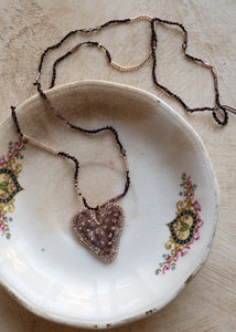 Dusty Plum Velvet Heart Necklace by Atelier 363, photo a