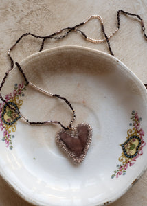 Dusty Plum Velvet Heart Necklace by Atelier 363, photo c